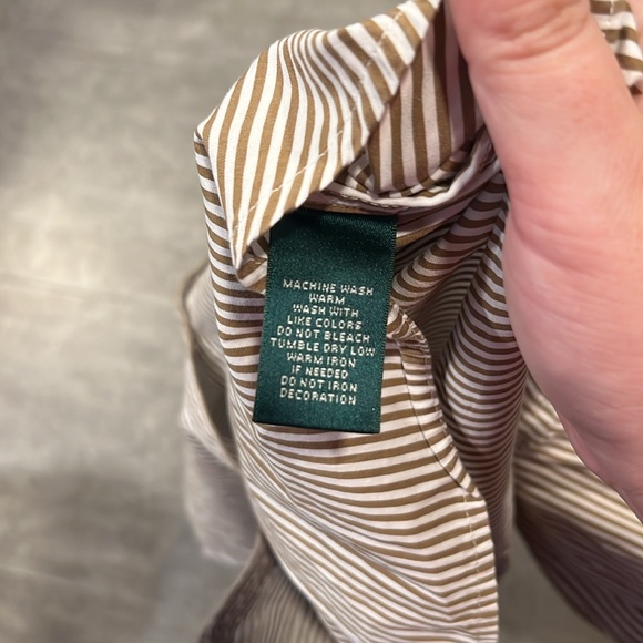 Lauren Ralph Lauren Button Up Striped Shirt with Embellishment Size XL - Picture 6 of 7